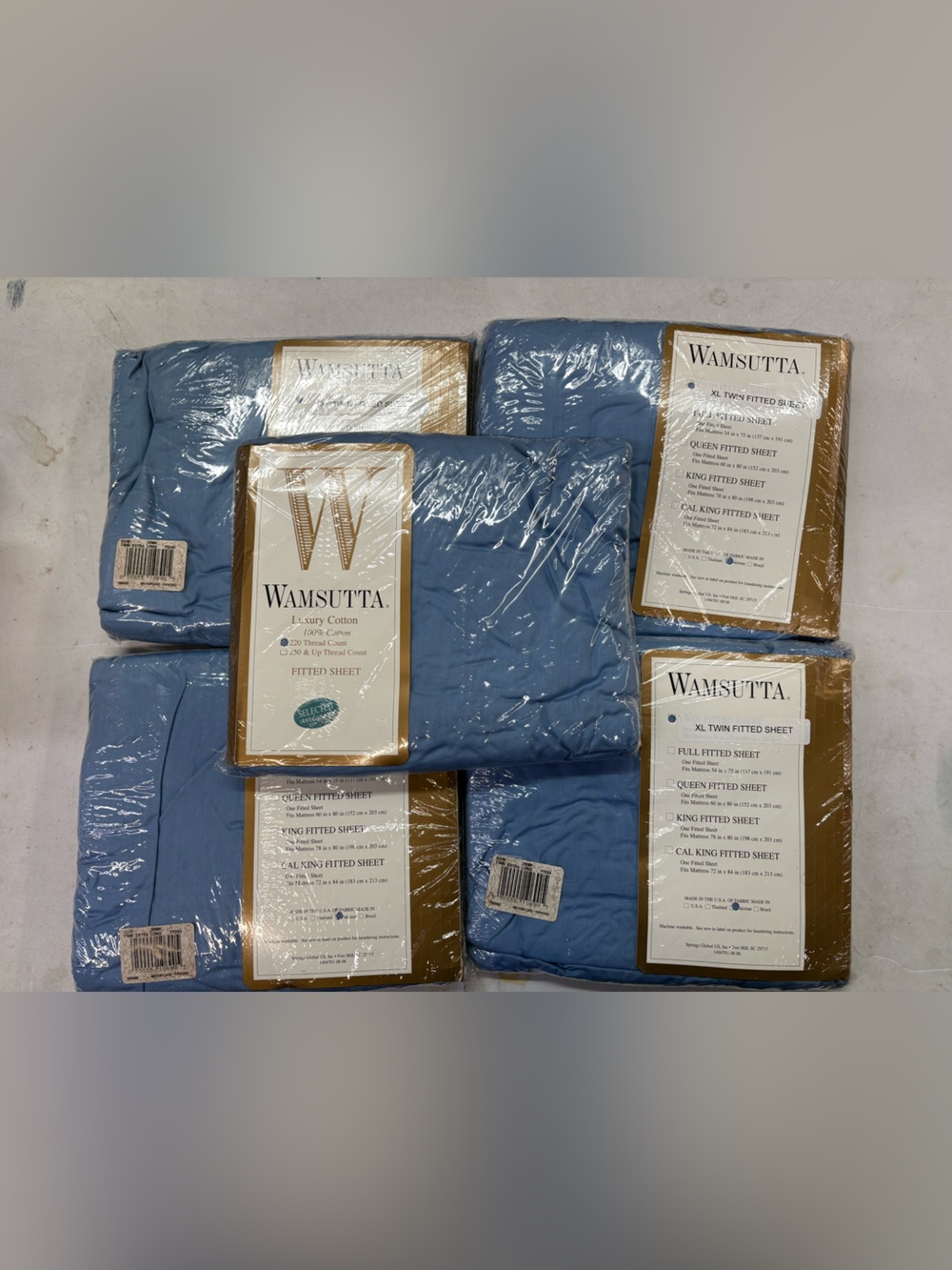 Bundle of 5 Wamsutta Blue Fitted Sheet - Light Blue Twin Xl